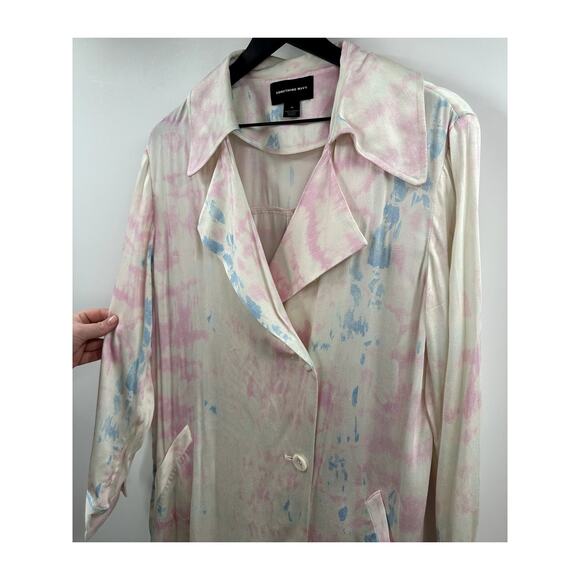 SOMETHING NAVY Spring DUSTER Runway Tie Dye Trench Size Medium - Picture 8 of 10